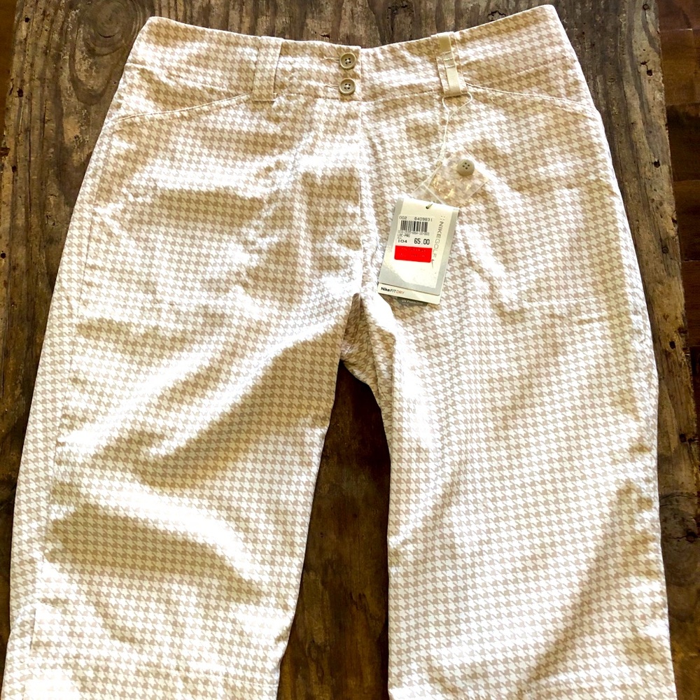 NWT Nike FIT DRY Golf Capri $65 houndstooth 6p UV
